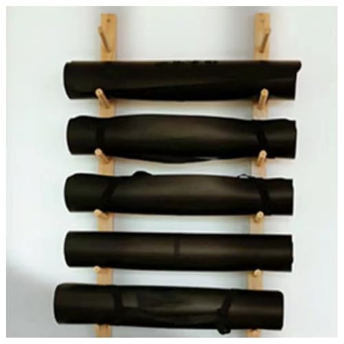 Support de Rangement pour Tapis de Yoga Mural à 6 Couches en Acier Noir