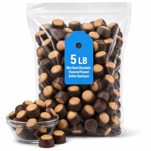 Mini Dark Chocolate Flavored Peanut Butter Buckeyes, 5 lb Bulk Bag image 3