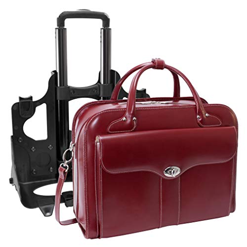 McKlein-Berkeley-Top-Grain-Cowhide-Leather-15-Leather-Detachable-Wheeled-Ladies-LaptopComputer-Tablet-Business-Briefcase-BagWomens-Rolling-Overnight-Travel-Bag-Removable-trolley-case