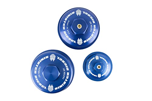 SINISTER DIESEL BILLET BLUE CAP KIT FOR FORD POWERSTROKE 2008-2010 6.4L