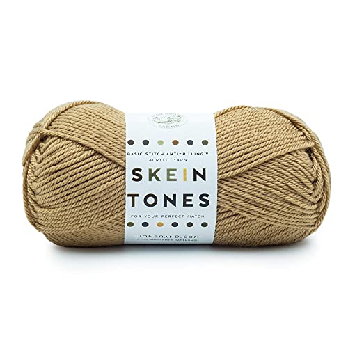 Image of Lion Brand Yarn Basic Stitch Anti-Pilling Yarn for Crocheting, Knitting, and Crafts, Hazelnut, 1 Pack