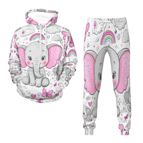 Survêtement homme motif éléphant imprimé 3D du S au 6XL