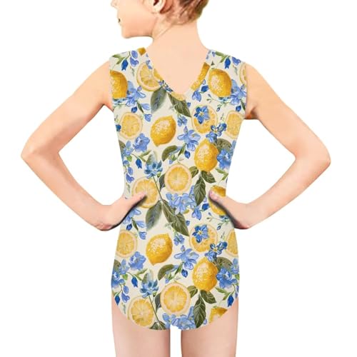 Image of Girls Cartoon Pattern One-Piece Swimsuits Sport Racer Swimwear Beach Bathing Suit, Size 5-14