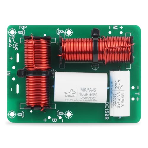 Image of 3 Way Crossover Board 2 Unit, 150W Max Power 3 Way HiFi Speaker Crossover Network, Heavy Duty 100% Pure Copper Inductor 4 to 8 OHMS Frequency Devider