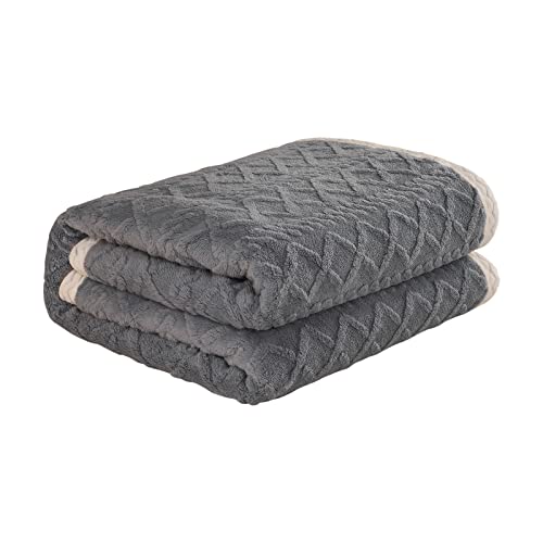 Ergocar Manta de Lana de Sherpa, Manta Sofa Polar Jacquard Reversible de Sherpa, Esponjosa Ultrasuave Manta, Manta Gruesa de Sofá, de Cama o de Sala de Estar