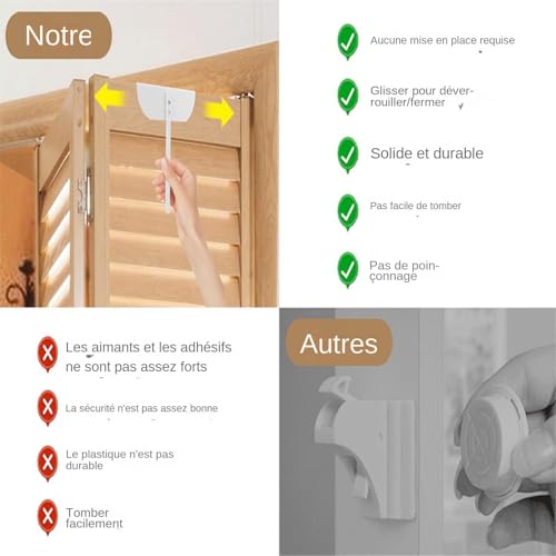 Serrure de porte pliante pour la sécurité de la maison - 6