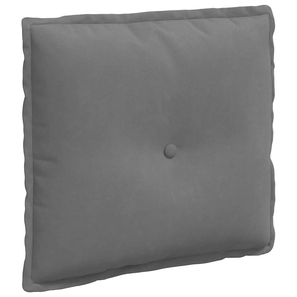 Cuscino per la schiena, grigio scuro, 50 x 45 cm, cuscino da lettura ergonomico in microfibra per divano e letto, cuscino di supporto rettangolare con rivestimento sfoderabile, per soggiorno e