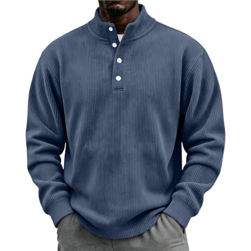 Long Sleeve Henley T Shirts for Men Classic Button Casual Shirt Going Out - image 1