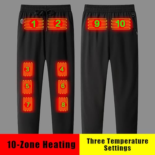 Generisch Pantalón térmico con calefacción para hombre y mujer, actividades al aire libre, jogging, pantalón de ocio con práctico bolsillo con cremallera, L - imagen 2