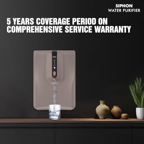 Image of Havells Siphon Water Purifier 6.5L| RO+UF| Copper+Zinc+Minerals| 7 Stage Purification| For Borewell, Tanker,Municipal Water Upto 2000 TDS| Free Unlimited Service Visits for 5 Yr (Warm Grey & Copper)
