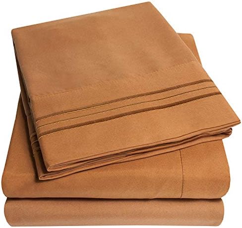 1500 Supreme Collection California King Sheet Sets Mocha Brown - Luxury Hotel Bed Sheets and Pillowcase Set for Cal King Mattress - Extra Soft, Elastic Corner Straps, Deep Pocket Sheets Mocha Brown