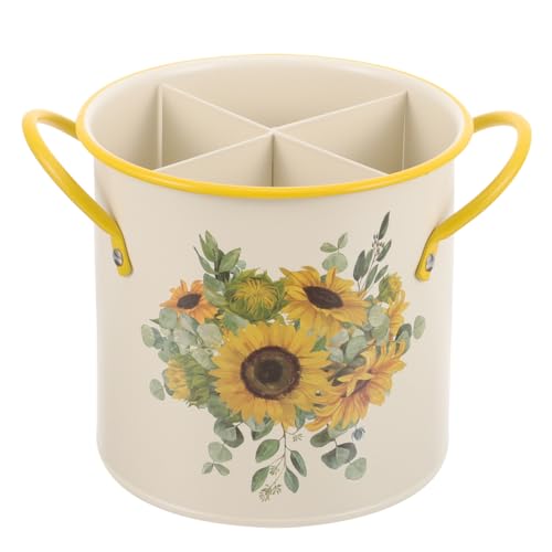 Amosfun Decorative Chopstick Bucket Wall-Mounted Chopsticks Cage Holder with Drainage Vintage Style Kitchen Utensil Organizer for Home and Restaurant