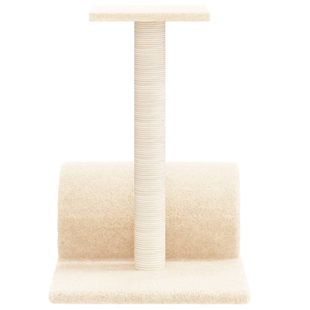 Tiragraffi con tunnel, 60 x 34,5 x 50 cm, per gatti, stabile torre da arrampicata con sisal, amaca e cavera, ideale per appartamento e balcone, legno resistente, facile da montare