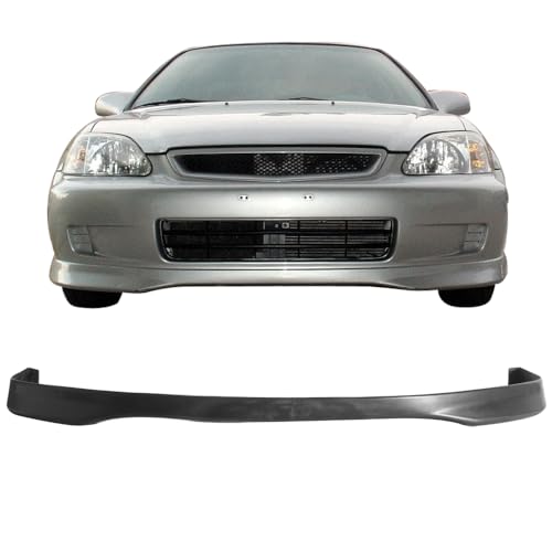 Front Bumper Lip Compatible with 1999-2000 Honda Civic, T-R Style Black PP Front Lip Finisher Under Chin Spoiler Add On by IKON MOTORSPORTS