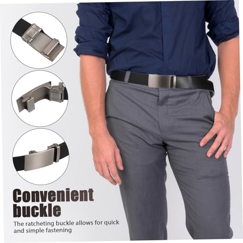 Ratchet Belt Buckle Automatic Slide Belt for Men Women Black Versatile Waist Belt for Dress Casual3