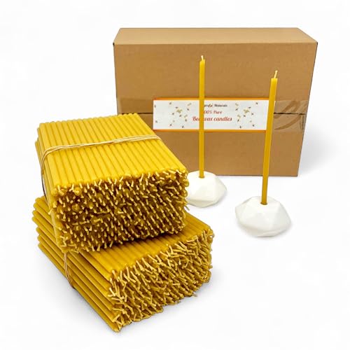 500 Votprof 100% Pure Beeswax Taper Candles ( 6 1/4