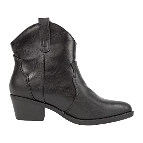 KAYDAY Womens Cowboy Boots Ankle Block Heel Western Cowgirl Booties LISA2
