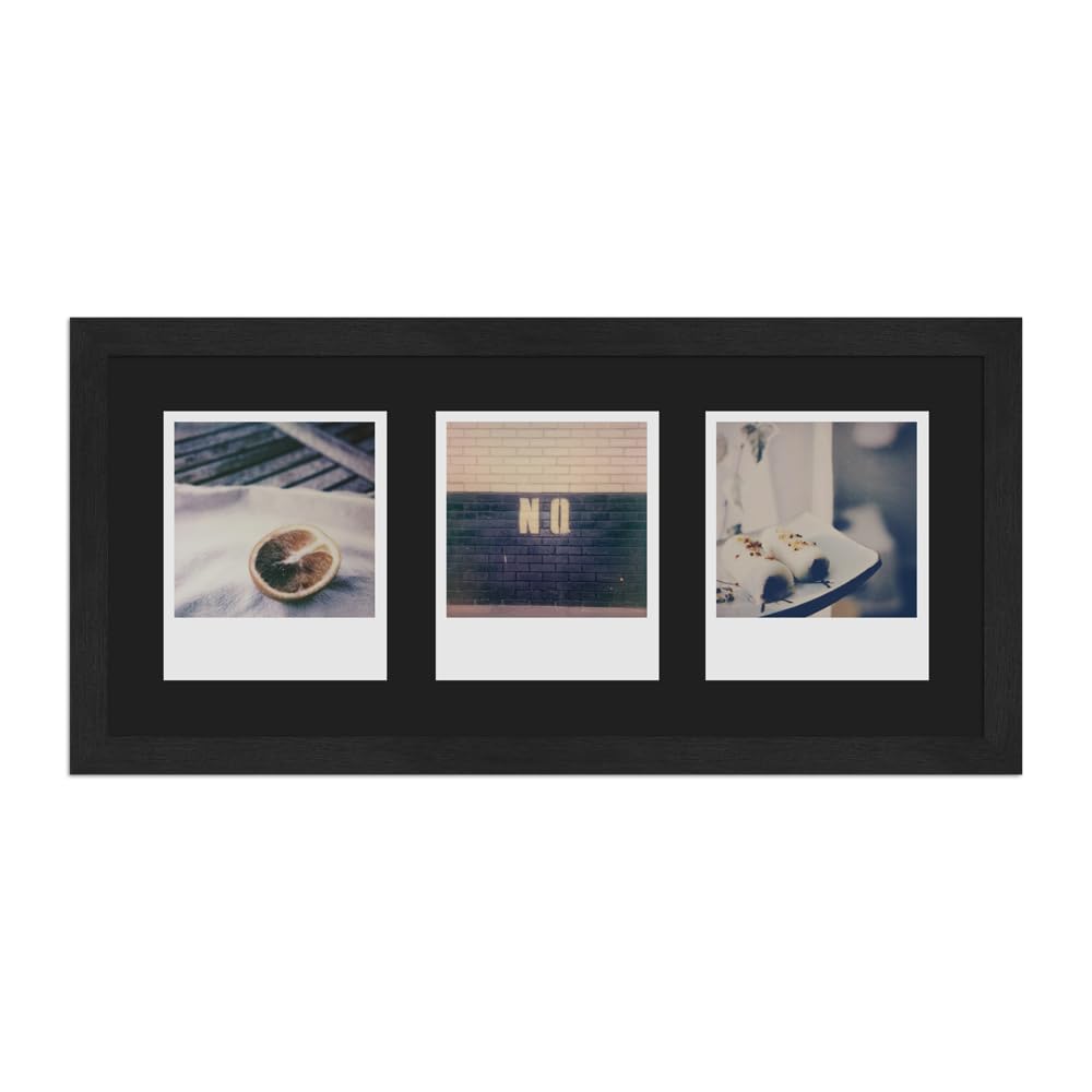 WANDStyle Cornice per Polaroid nero, per 3 fotos istantanea, in legno, in stile moderno, da appendere, Made in Germany - H950