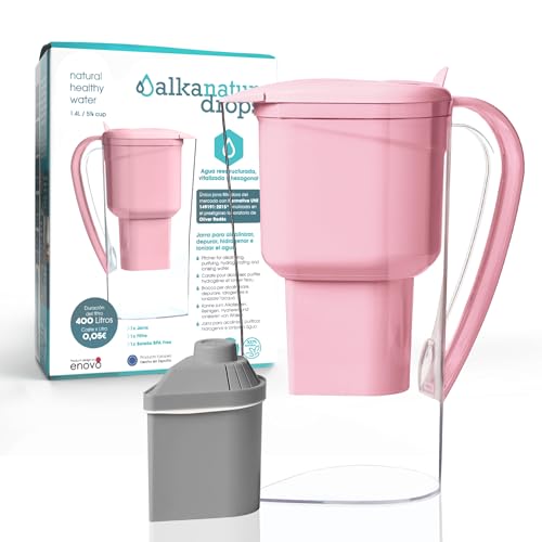 Image of Alkanatur Alkaline Hydrogen Water Filter Pitcher - Removes Fluoride, Chlorine, Microplastics, PFAs, Lead - Activated Coconut Carbon + Clinoptilolite Zeolite, Ionizer, pH 9.5, Adds Magnesium