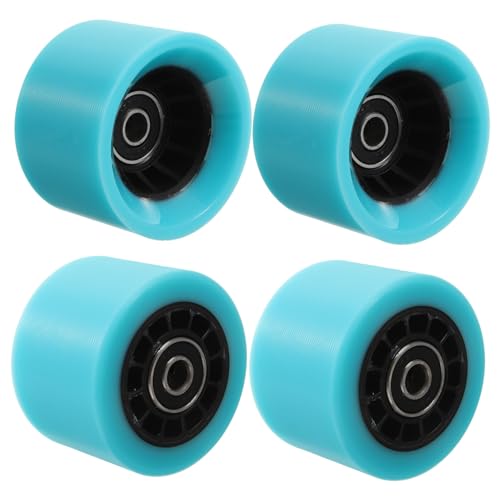 Mikikit 4pcs Roller Skate Wheels Set Replacement for Skating Double Row Pu Wheel Skates
