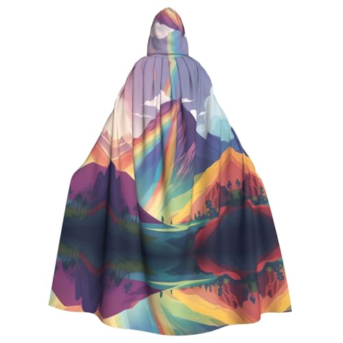 Cape à capuche arc-en-ciel grand manteau adulte original