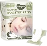 50 Pack Diaper Booster Pads with Adhesive, Stay Dry at Night-Time, No More Leaks, Diaper Liner, Diaper Doubler, Incontinence Pad