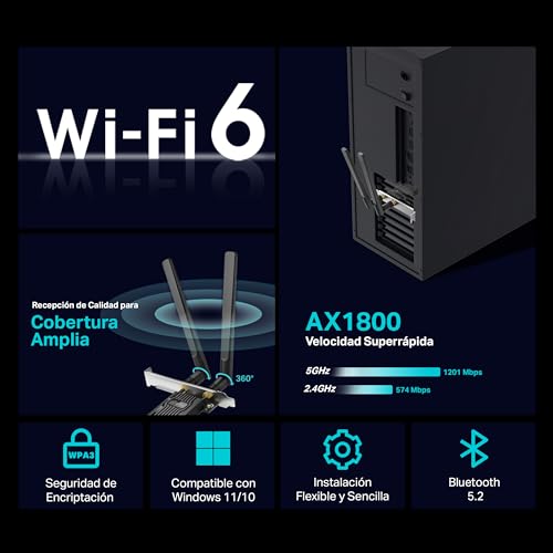 Tarjeta Wi-Fi 6 PCIe TP-Link Archer TX20E con Bluetooth 5.2 para Windows 2