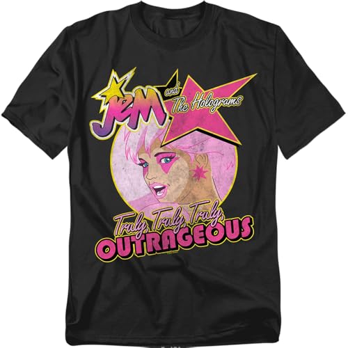 Popfunk Jem and the Holograms Outrageous Close Up Unisex T-Shirt Black L