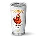 NDARTVN Personalized Caw-F Chicken Stainless Tumbler, Caw-F Sarcastic Cup, Customized Name Crazy Rooster Chicken Humor Cup Gift For Office Worker Friends, Rooster Humorous Tumbler 20 Oz