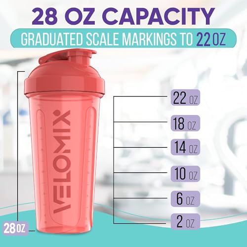 -2 Pack- 28 oz Protein Shaker Bottles for Protein Mixes - 2x Wire Whisk | Leak Proof Shaker Cups for Protein Shakes | Protein Shaker Bottle Pack (Pink Set)