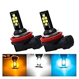 XIAOGUANG LingLONG 2x Car Fog Lamp H11 Led Lamp H1 H3 Led H7 9005 HB3 9006 HB4 H9 H8 H27 880 881 Led Car Fog Light Bulb White Ice Blue 12V (Emitting Color : Amber Yellow, Socket Type : H1) - Image 1
