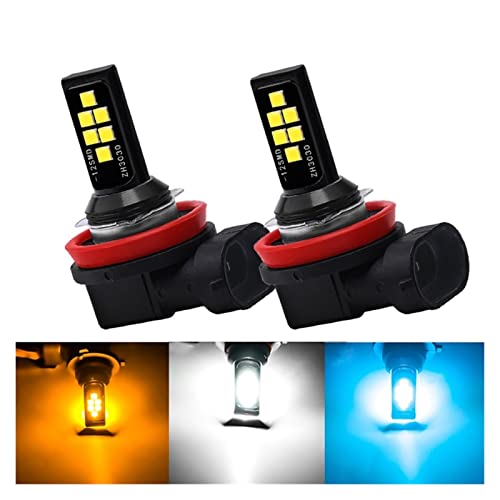 XIAOGUANG LingLONG 2x Car Fog Lamp H11 Led Lamp H1 H3 Led H7 9005 HB3 9006 HB4 H9 H8 H27 880 881 Led Car Fog Light Bulb White Ice Blue 12V (Emitting Color : Amber Yellow, Socket Type : H1)