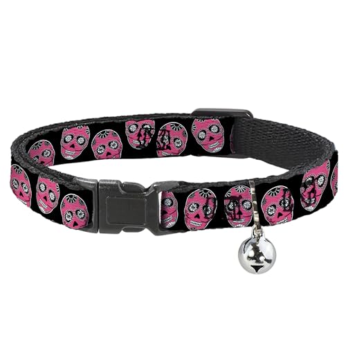 Collar para gato con cierre breakaway anticaídas y calaveras de azúcar 2