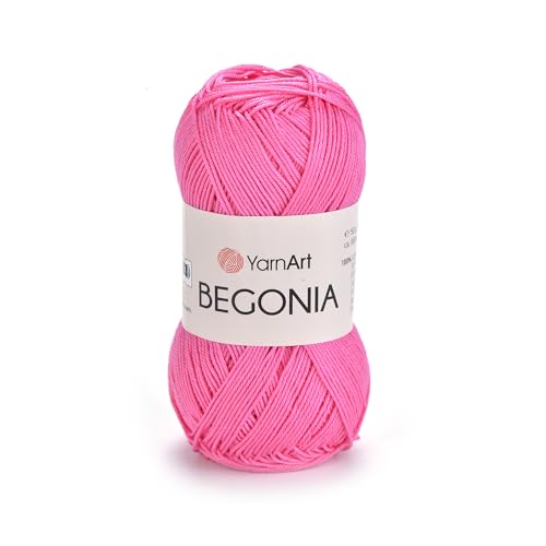 Image of YarnArt Begonia 100% Cotton, Pure Premium Soft Cotton for Knitting Crochet and Amigurumi, shiny colors 1.76 Oz (50g) / 185 Yrds (169m) (5001)