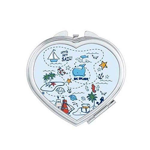 Sail Splash Travel Art Deco Gift Fashion Mirror Travel Magnification Portable Handheld Pocket Makeup image 2
