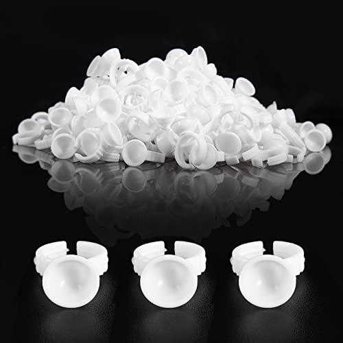 Zxmfdz 300Pcs Glue Rings For Eyelash Extensions Lash Glue Rings Lash Glue Holder Lash Extension Eyelash Extension Supplies Plastic Pigment Ring Cups #TOP15