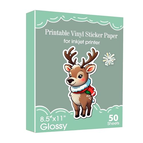 Papier vinyle autocollant blanc nacré étanche à séchage rapide pour imprimante jet d'encre 50 pces