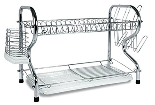 Better Chef DR-164, 16-Inch, Chrome Plated, R-Shaped, Rust-Resistant, 2-Tier Dishrack