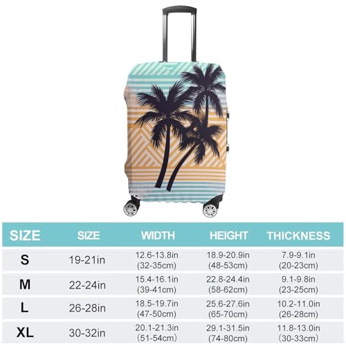 Travel Luggage Cover Suitcase Cover Suitcase Protector Palm Tree Geometric Pattern Luggage Covers Washable Baggage Cover Elastic Anti-Scratch Suitcase Case Protector for Adult Personalized Suitcase Co2