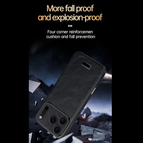 Coque iPhone 17 Air orange en cuir PU avec protection caméra intégrée