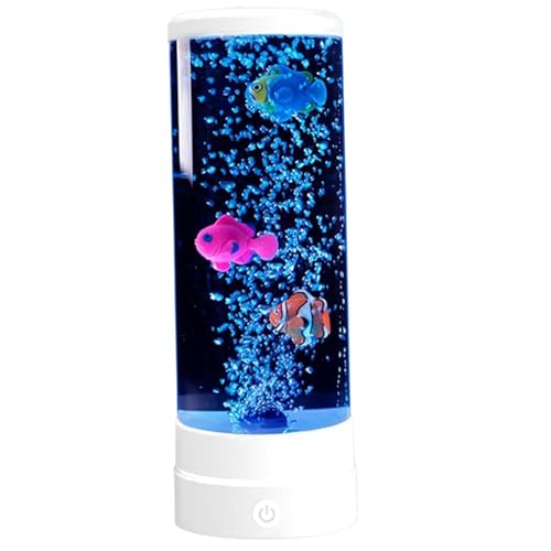 SWEETBIUTI Lampe à bulles en forme de poisson – Changement de couleur pour aquarium – Lampe d'ambiance sensorielle alimentée par USB et piles avec...