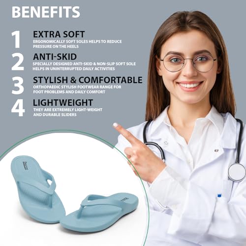 Image of DOCTOR HEALTH SUPER SOFT Stylish Ultra Soft Slippers with Cushion | Comfortable, Premium and Bright Colorful Flip Flops | Lab Tested Cushion and Bounce | Cushioned Footwear | Trendy Women Slippers