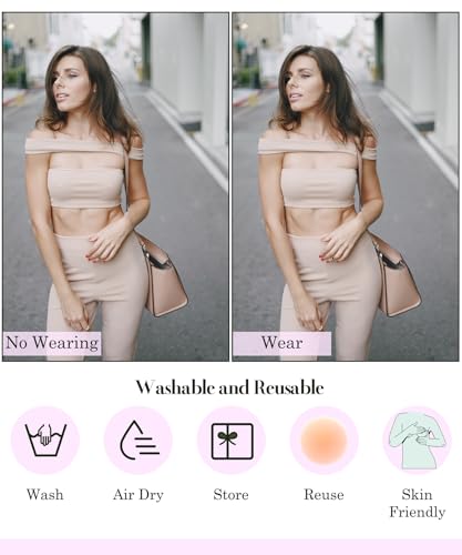 Silicone Nipple Covers - Reusable Adhesive Pasties for Women4