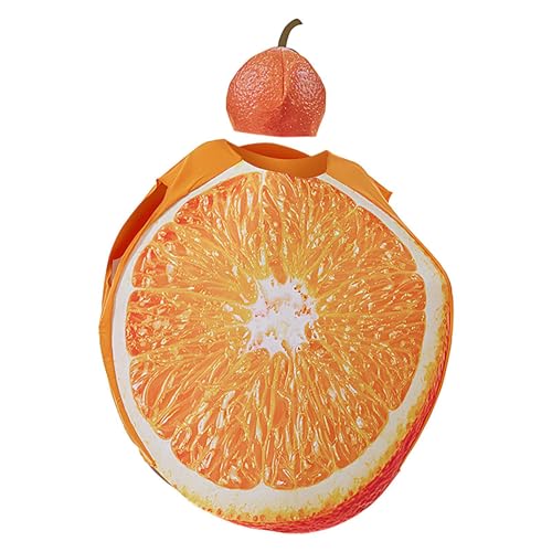 costume di Halloween per adulti -funny set con cappello, costumi per la prigione di Halloween | Costume da frutta arancione per adulti costume vegetali a fette affettata, costume da salto arancione pe