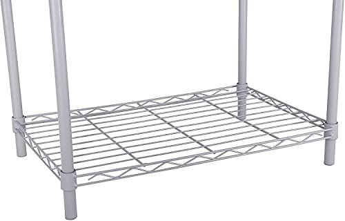 Jeroal 4-Tier Wire Shelving Unit, Multipurpose Standing Storage Shelves Metal Display Rack For Pantry Laundry Bathroom Kitchen Garage Closet Organization,280Lbs Capacity,13.8" D×21" W×46" H,Gray #TOP4