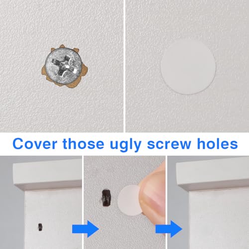 FOMGIIN 354 Stück Weiß Schraubenabdeckung Selbstklebend, Ø10mm Ø15mm Ø20mm PVC Selbstklebende Schrauben Abdeckkappen Aufkleber wasserdichte Schraubenloch für Schreibtische, Wandschränke, Möbel