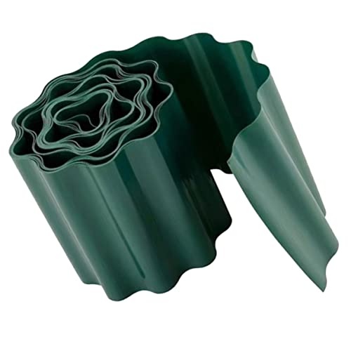 KONTONTY Gartenzaun kunststoffzaun bettumrandung wegda beetkante holzreste Randbeschnitt Pflanzenzaun Gehwege Grenze Balkonzaun Balkoneinfassung Einfassungszaun aus Kunststoff Plastik Green