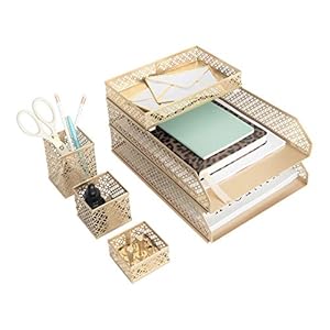 Blu Monaco Office Supplies Gold Des...