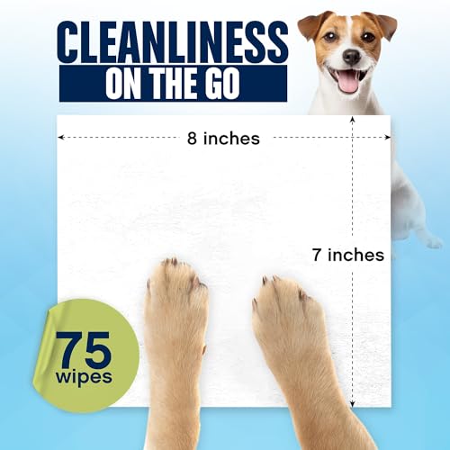 Dog Grooming Wipes – 75 Fragrance-Free Cleaning Wipes for Dogs & Puppies – Advanced Odor Neutralization for Paws, Body & Butt – Safe & Gentle for Pets, Alcohol-Free Pet Care Dog Grooming Wipes – 75 Fragrance-Free Cleaning Wipes for Dogs & Puppies – Advanced Odor Neutralization for Paws, Body & Butt – Safe & Gentle for Pets, Alcohol-Free Pet Care