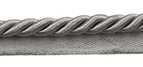 Large 3/8 inch Basic Trim Cord with Sewing Lip, Silver Grey, Sold by The Yard, Style# 0038S Color: 049